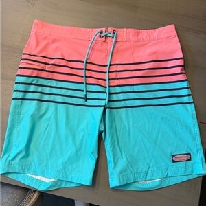 Vineyard Vines Coral and Teal Board Shorts